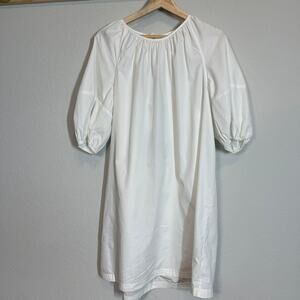 Women's Banana Republic White Pullover Key Hole Back Shift Dress Size M‎ NEW